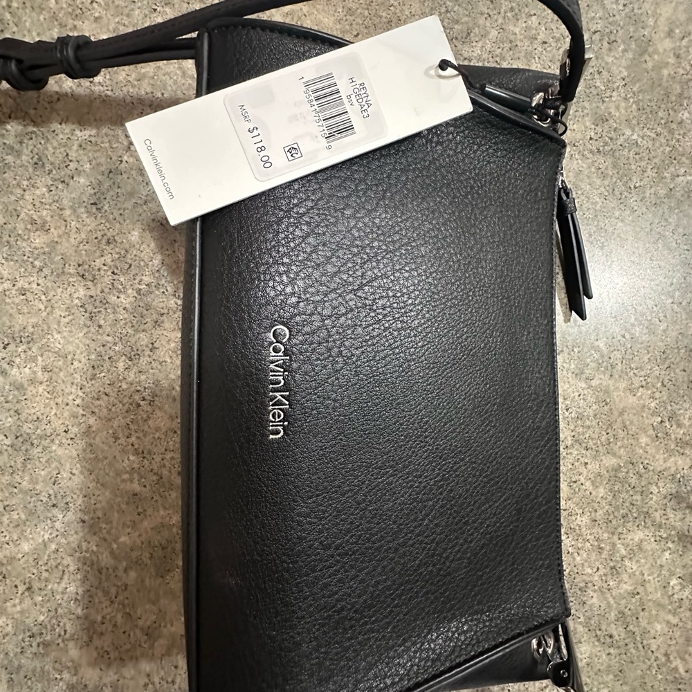 Calvin Klein Black Leather Crossbody Bag